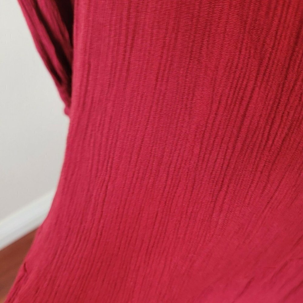 Knox Rose Red Tie-Neck Boho Style Embroidered Maxi Dress Size Small - Picture 8 of 10